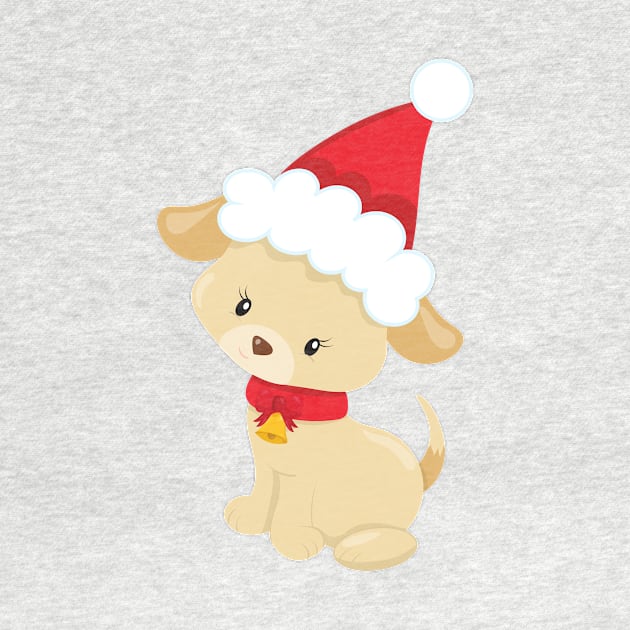 Christmas Puppy, Cute Puppy, Santa Hat, Dog, Doggo by Jelena Dunčević